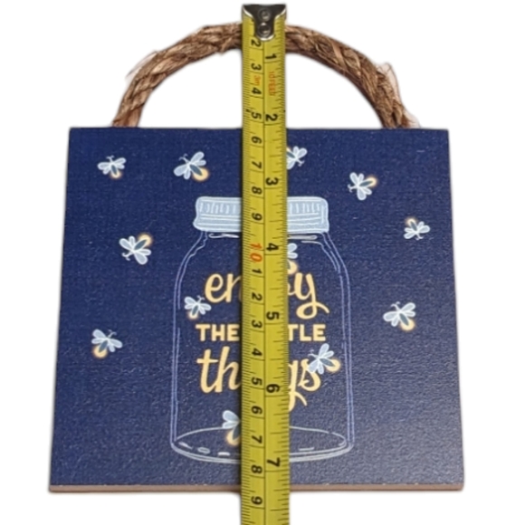 Wincraft Enjoy The Little Things Small Wooden Sign Decor with Jute Rope … - Picture 5 of 5